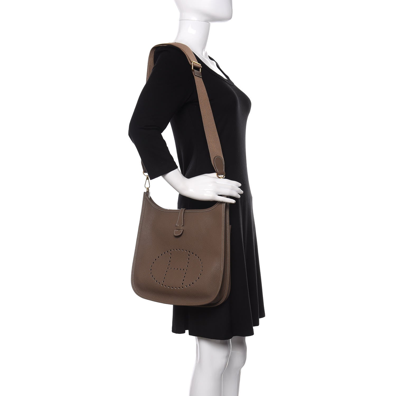 Hermes Taurillon Clemence Evelyne III PM Etoupe 2 of 10
