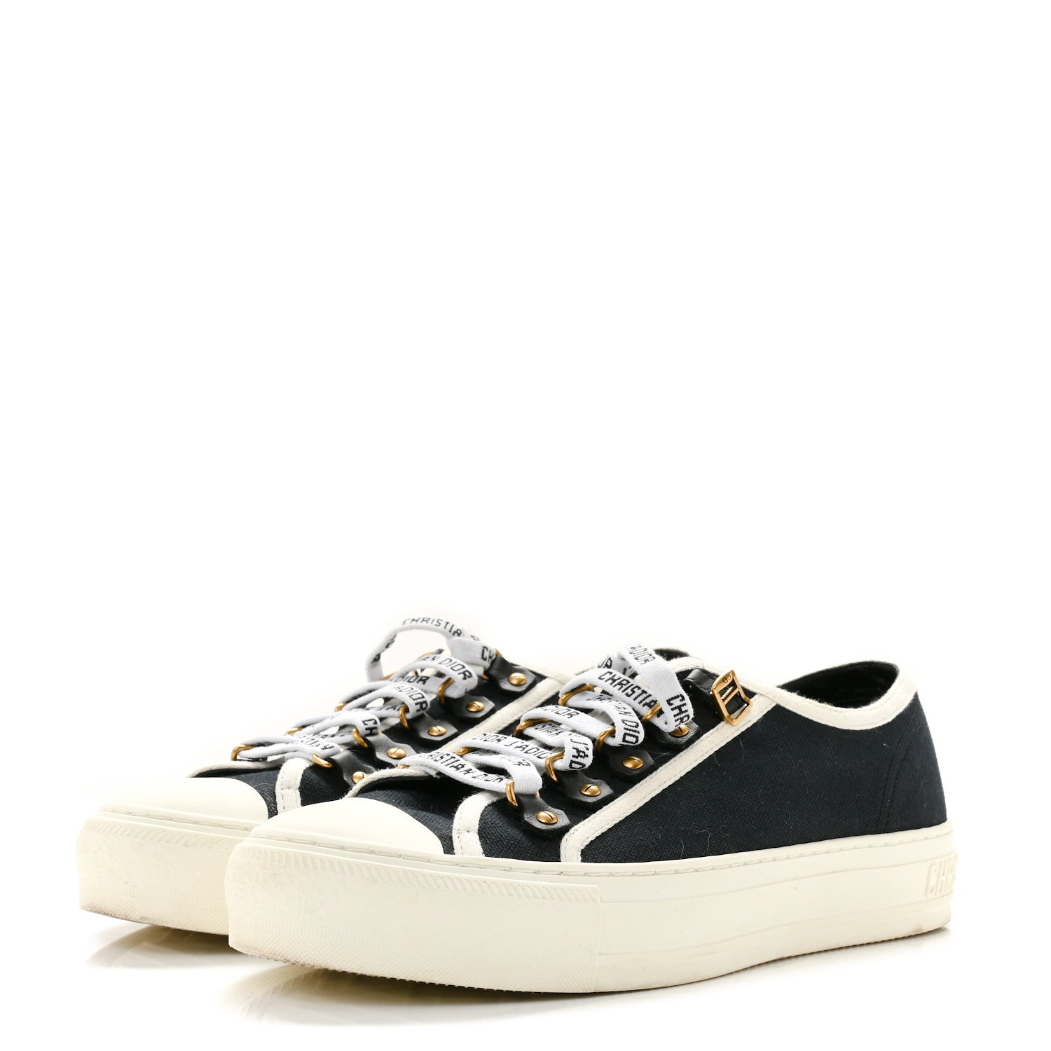 Christian Dior Canvas Walk'N'Dior Low Top Sneakers 38 Black 4 of 11