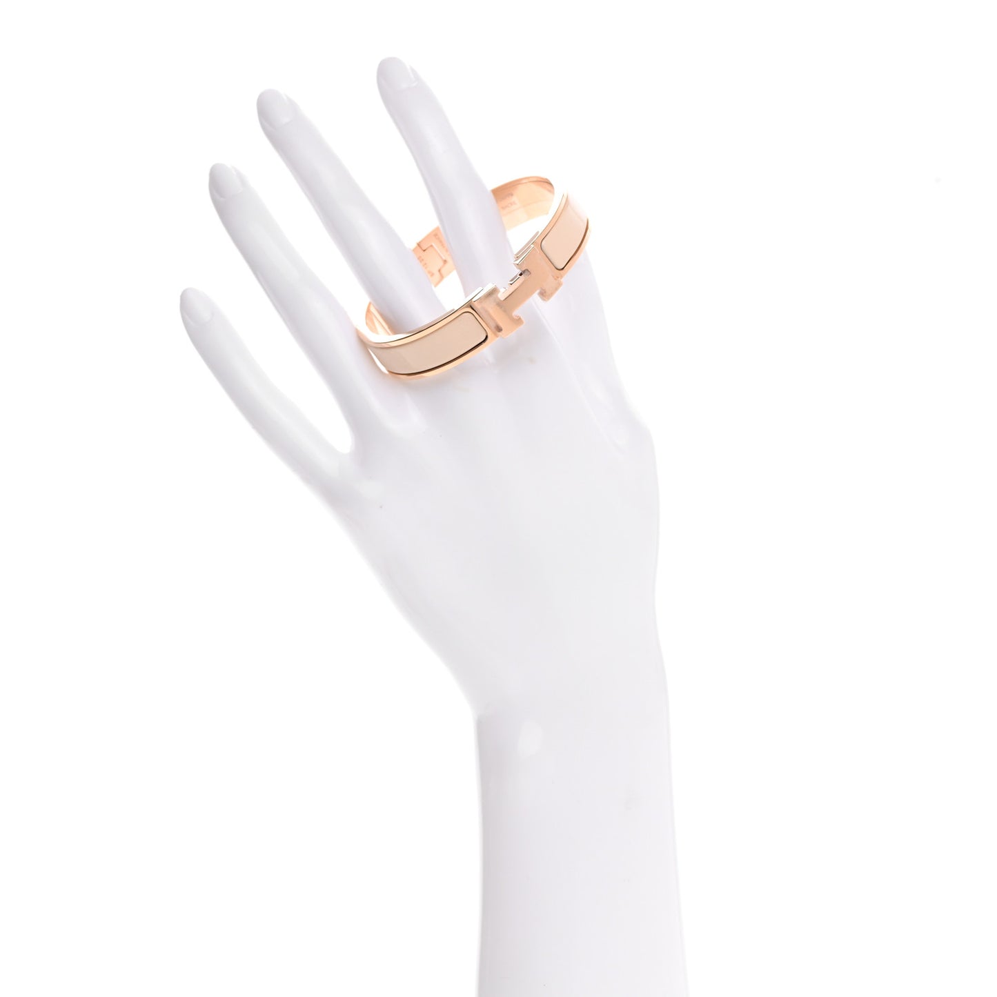 Enamel Narrow Clic Clac H Bracelet PM Beige Nacre