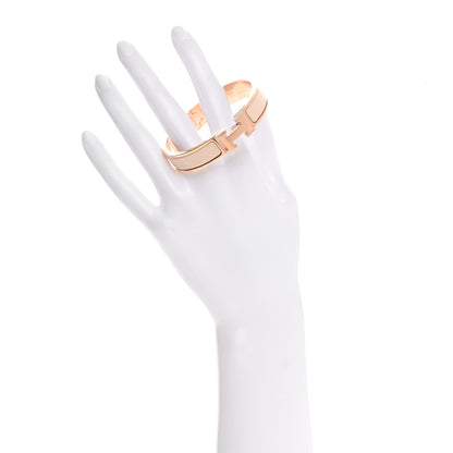 Hermes Enamel Narrow Clic Clac H Bracelet PM Beige Nacre 2 of 5