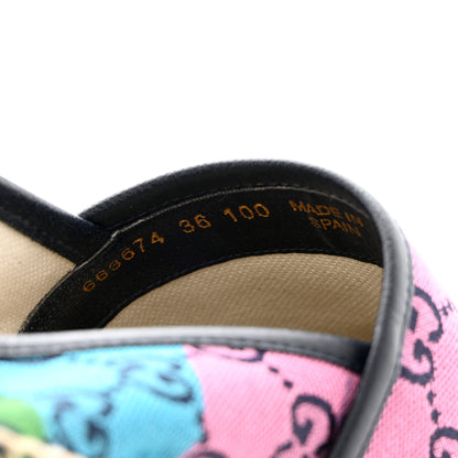 Gucci Monogram Multicolor Womens Espadrilles 36 Blue Rainbow Blue 6 of 9