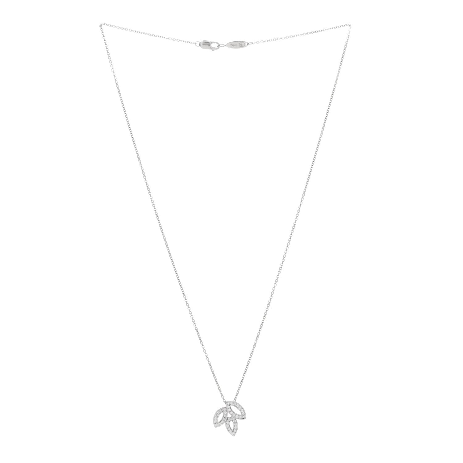 Harry Winston Platinum Diamond Small Lily Cluster Pendant Necklace 2 of 4