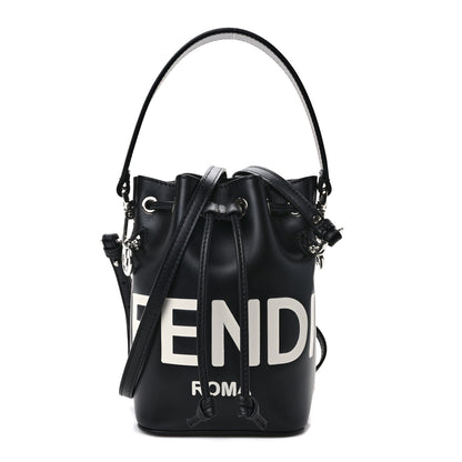 Fendi Vitello King F is Fendi Logo Embossed Mini Mon Tresor Bucket Bag Black 1 of 10