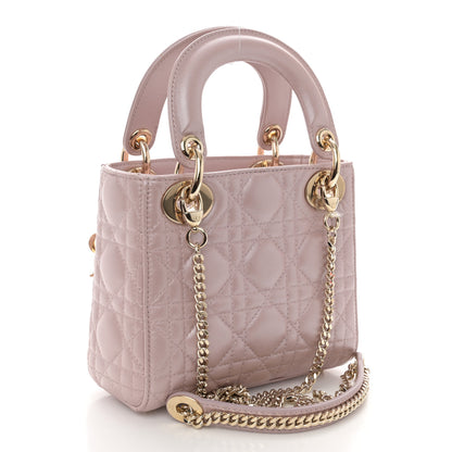 Christian Dior Metallic Lambskin Cannage Mini Lady Dior Lotus 3 of 11