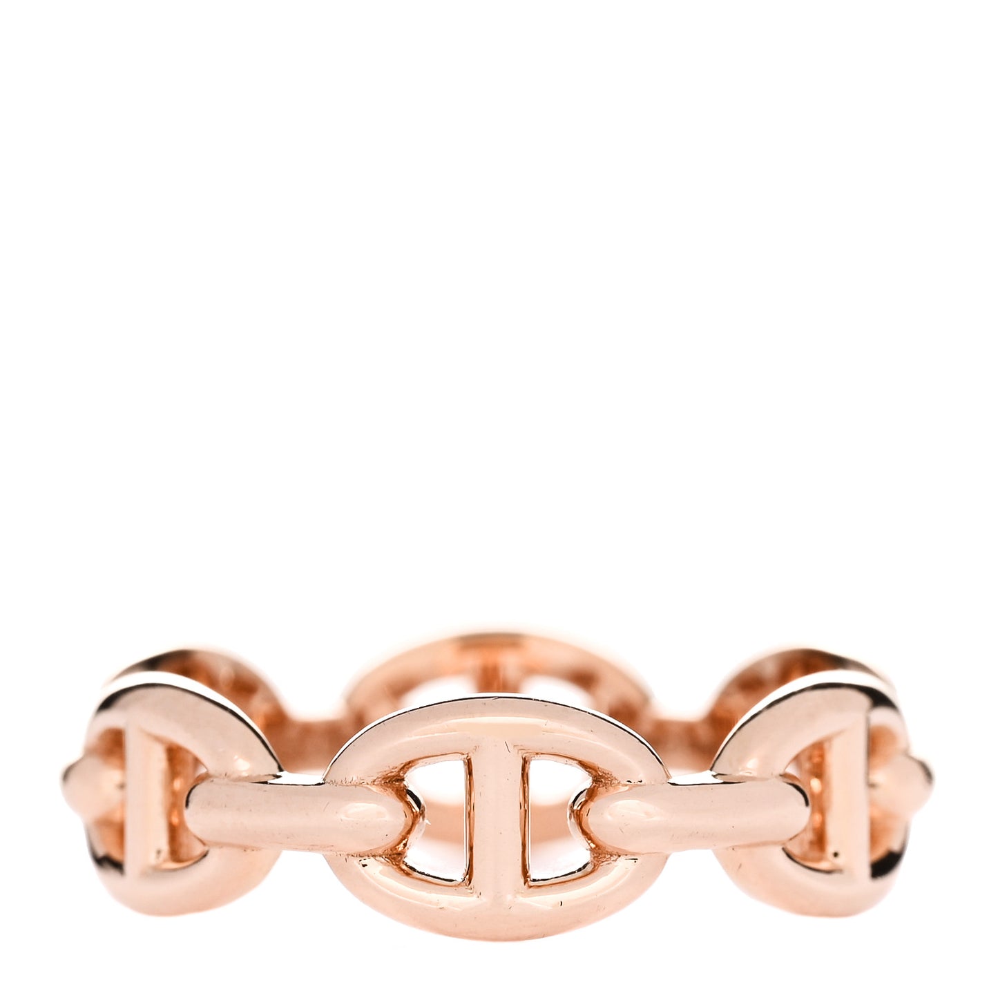 18K Rose Gold PM Chaine D'Ancre Enchainee Ring 53 6.5