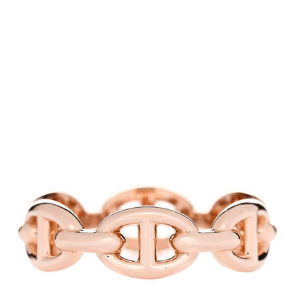Hermes 18K Rose Gold PM Chaine D'Ancre Enchainee Ring 53 6.5 1 of 7