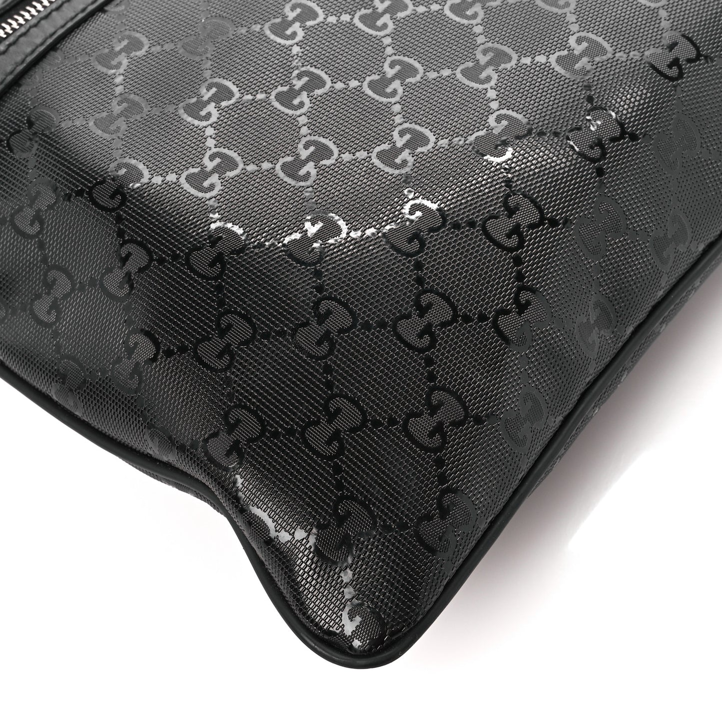 Nylon Monogram Medium Flat Messenger Bag Black