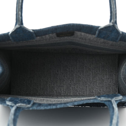 Christian Dior Oblique Denim Medium Book Tote Blue 5 of 14