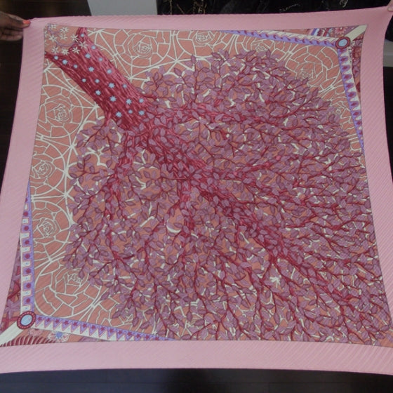 Hermes Silk Plisse Axis Mundi Tree Scarf 1 of 7
