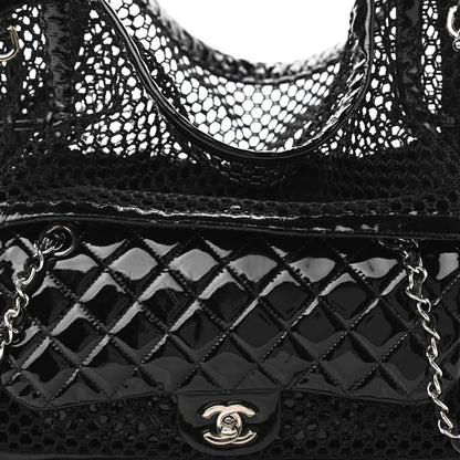Chanel Patent Net Large La Madrague Tote Black 8 of 10