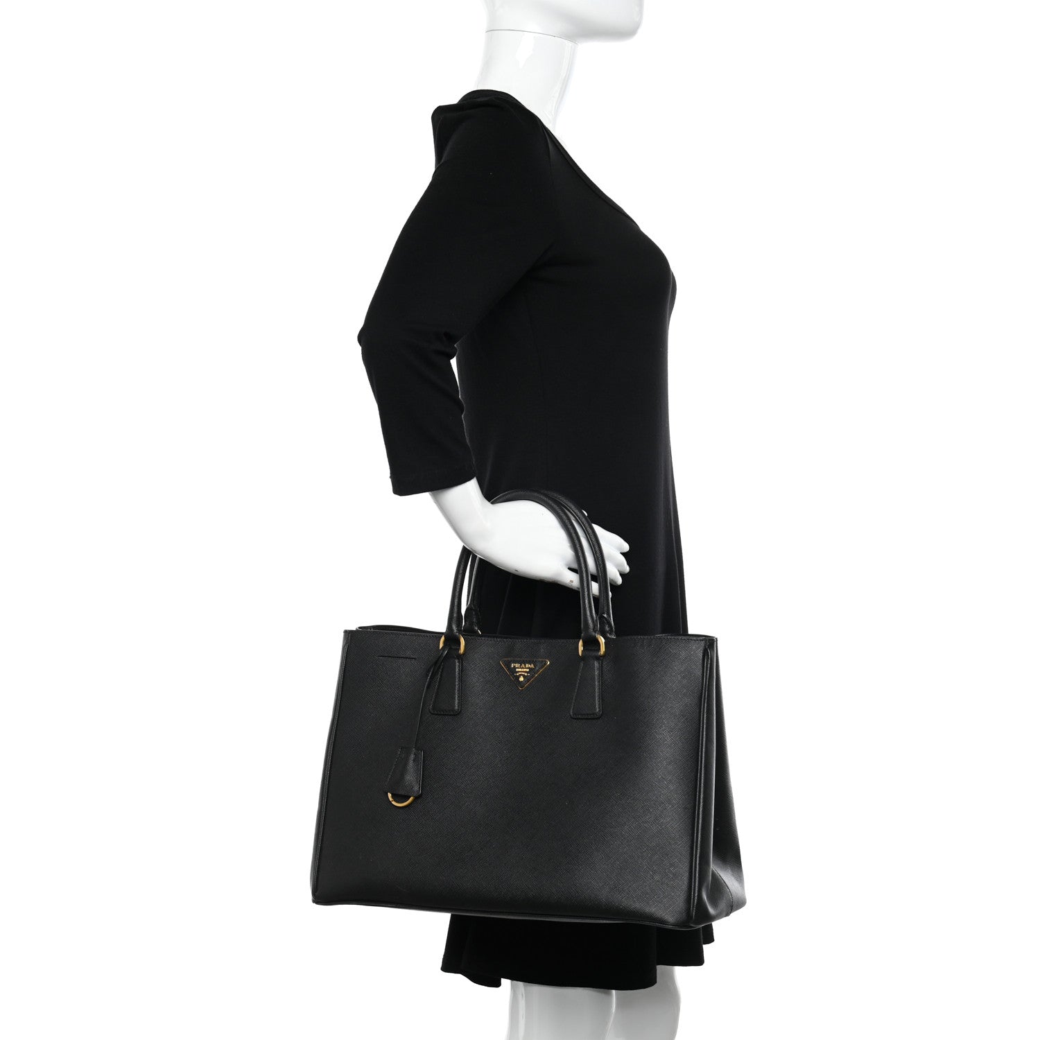Prada Saffiano Lux Large Tote Black 2 of 11