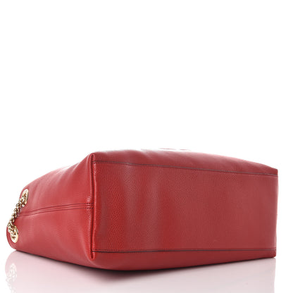 Gucci Cellarius Calfskin Medium Soho Chain Shoulder Bag Vibrant Red 4 of 9