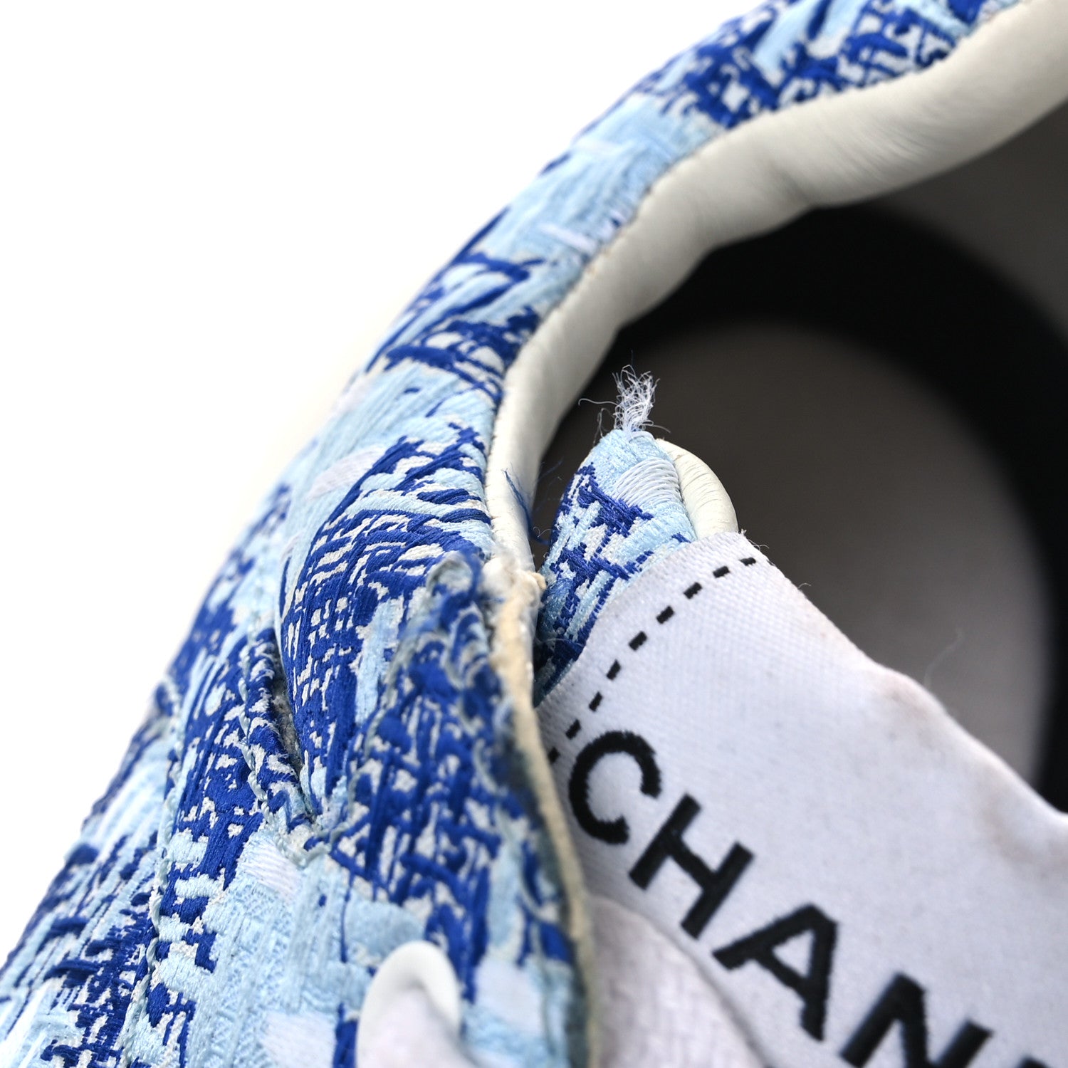 Chanel Tweed CC Sneakers 36.5 Blue White 13 of 16