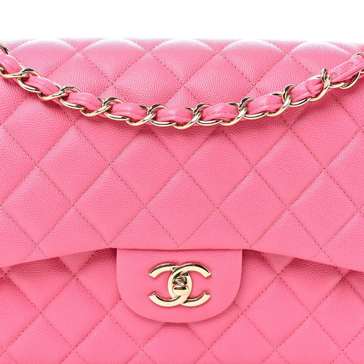 Chanel Caviar Quilted Jumbo Double Flap Pink 8 of 11
