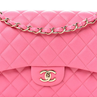Chanel Caviar Quilted Jumbo Double Flap Pink 8 of 11