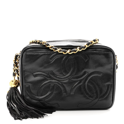 Chanel Lambskin CC Tassel Camera Case Black 1 of 11