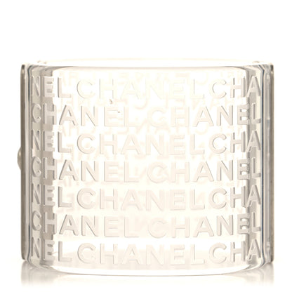Chanel Lucite Logo Cuff Transparent Silver 1 of 4
