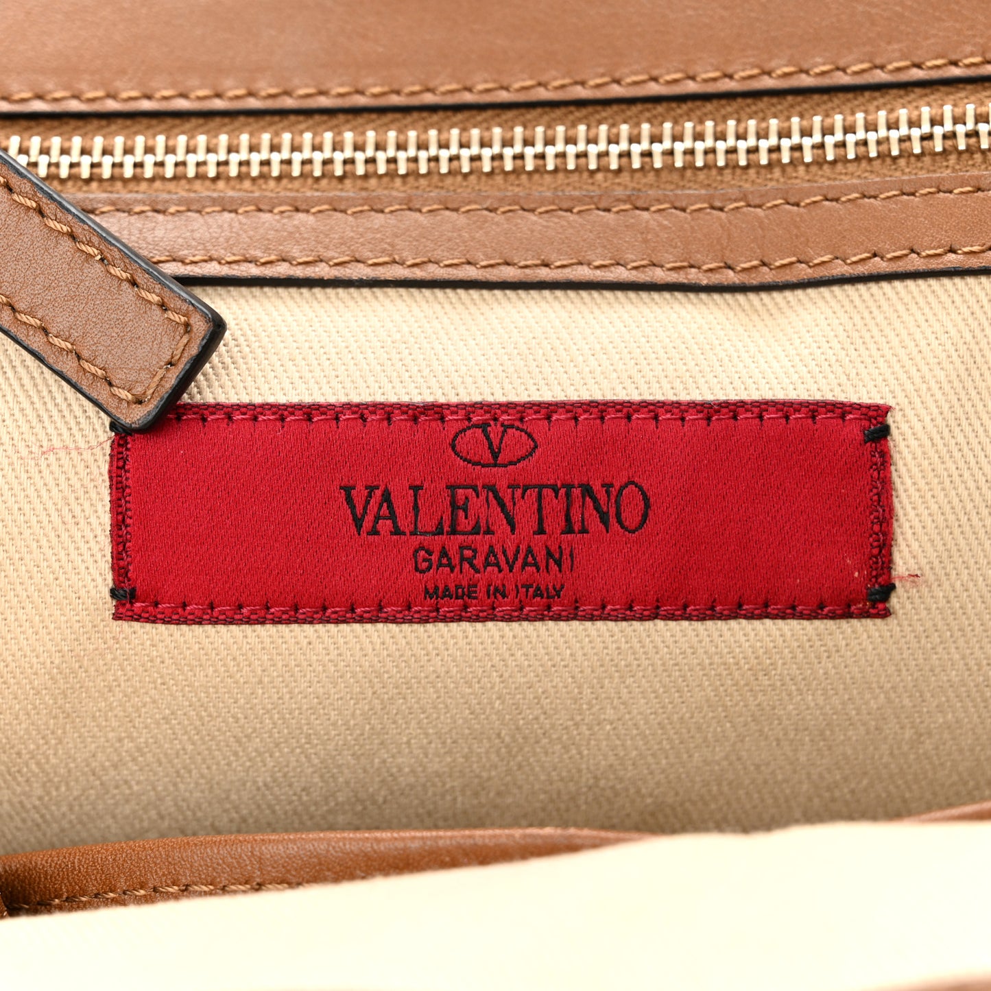 Vitello Rockstud All Over New Dome Bucket Tote Cognac