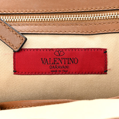 Valentino Garavani Vitello Rockstud All Over New Dome Bucket Tote Cognac 5 of 12