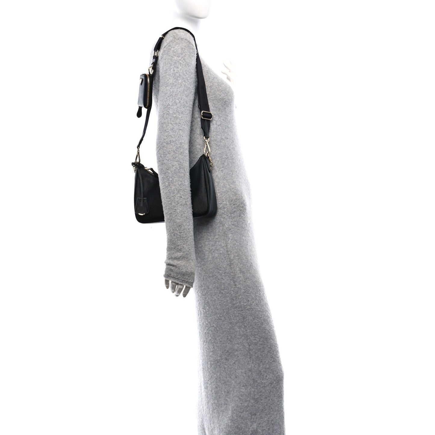 Saffiano Lux Re-Edition 2005 Shoulder Bag Black