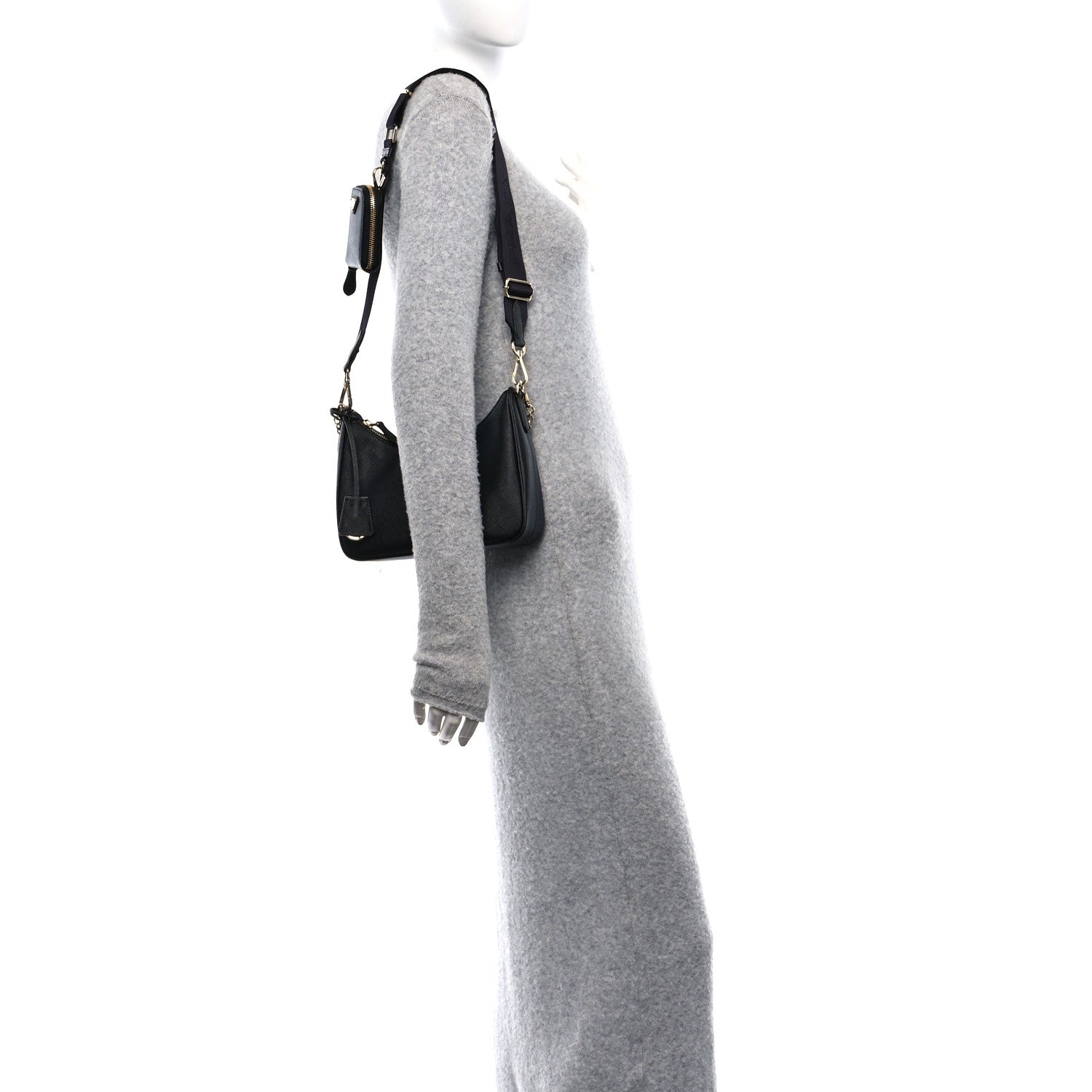 Prada Saffiano Lux Re-Edition 2005 Shoulder Bag Black 3 of 9