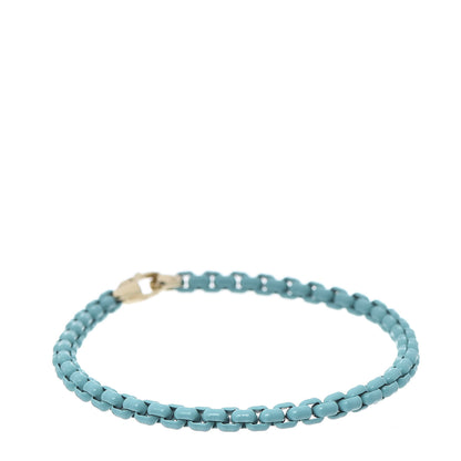 David Yurman Sterling Silver 14K Yellow Gold Acrylic Bel Aire 4mm Chain Bracelet Turquoise 1 of 5