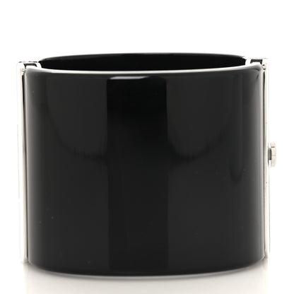 Chanel Resin Lambskin Baguette Crystal CC Chain Cuff Bracelet S Black 3 of 5