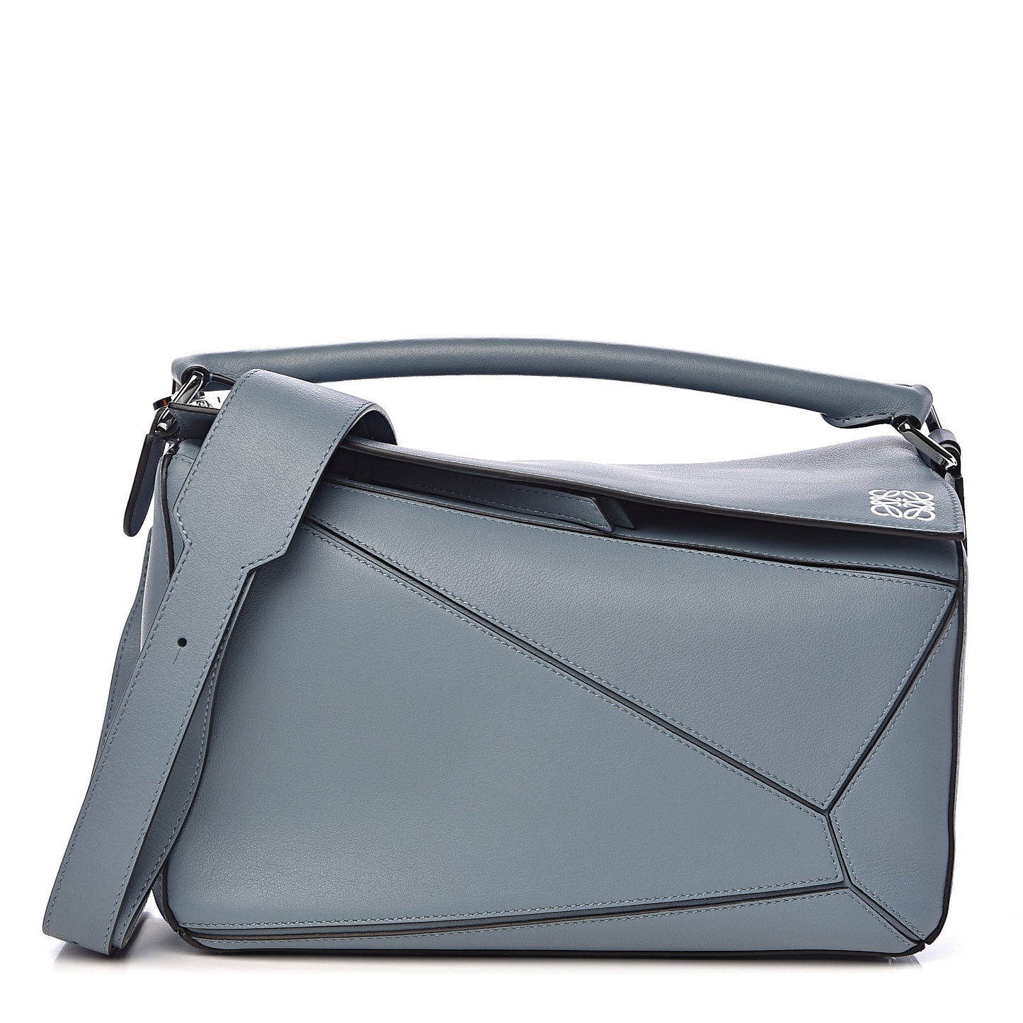 Calfskin Medium Puzzle Bag Stone Blue