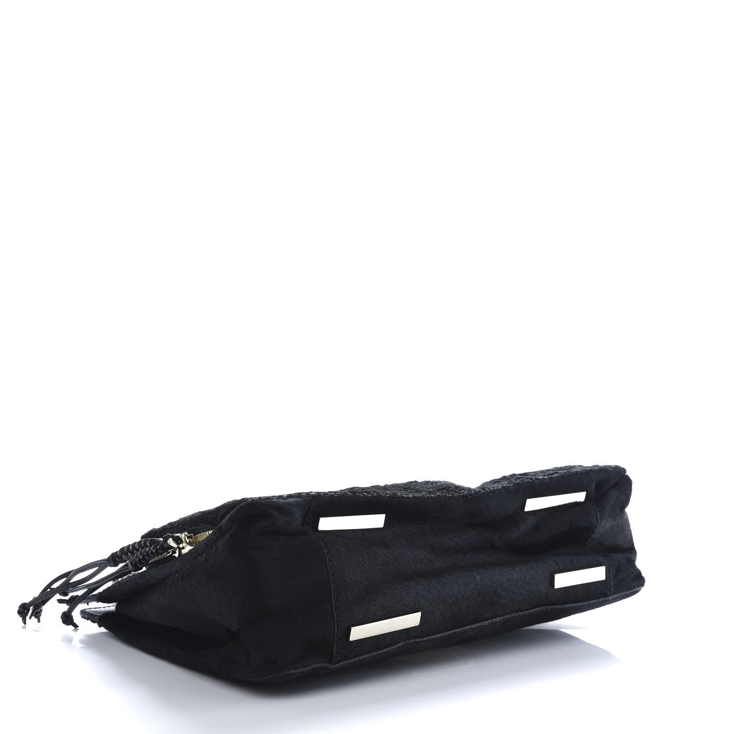 Valentino Garavani Calf Hair Lace Demetra Satchel Black 4 of 12
