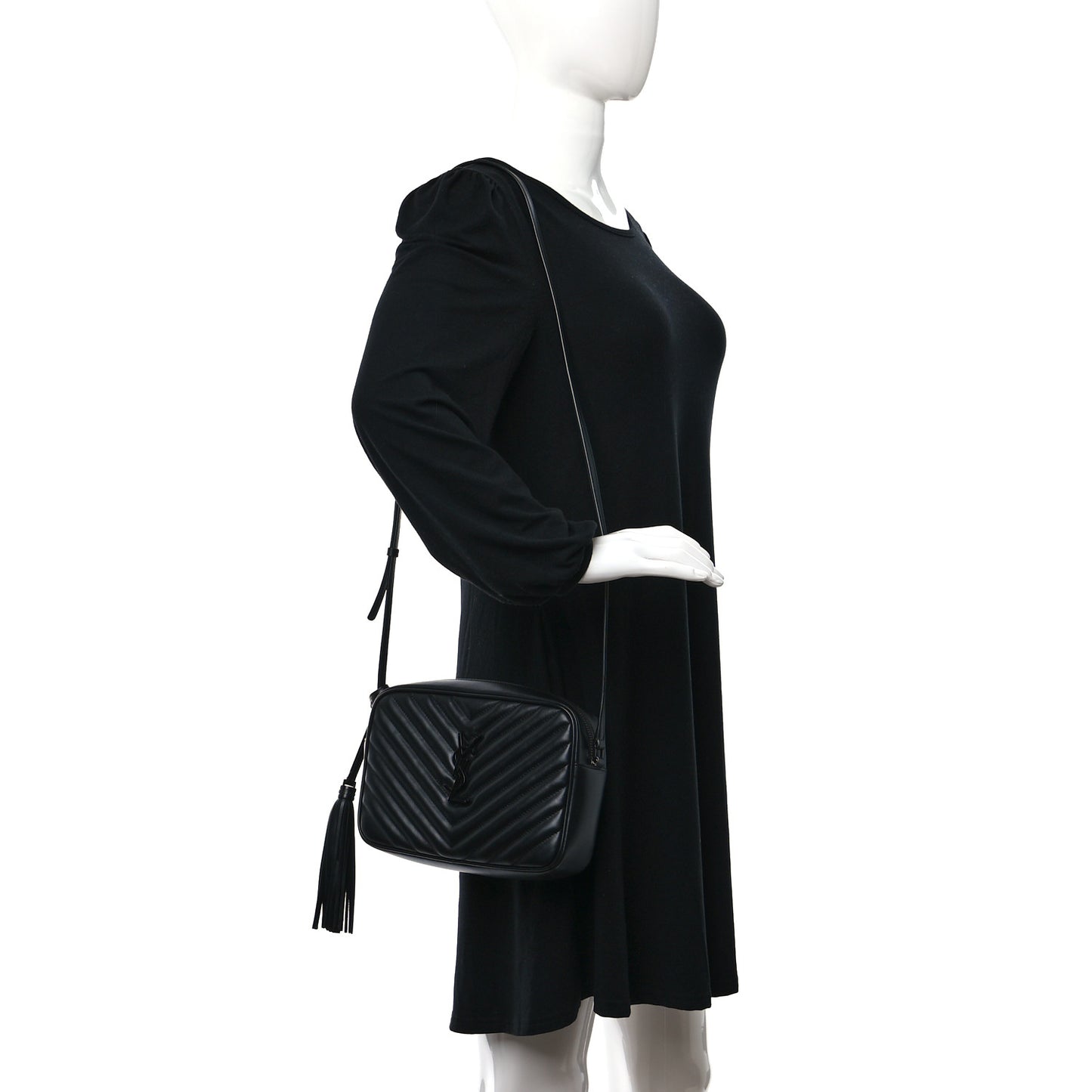 Calfskin Matelasse Monogram Monochrome Lou Camera Bag Black