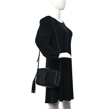 Saint Laurent Calfskin Matelasse Monogram Monochrome Lou Camera Bag Black 2 of 10