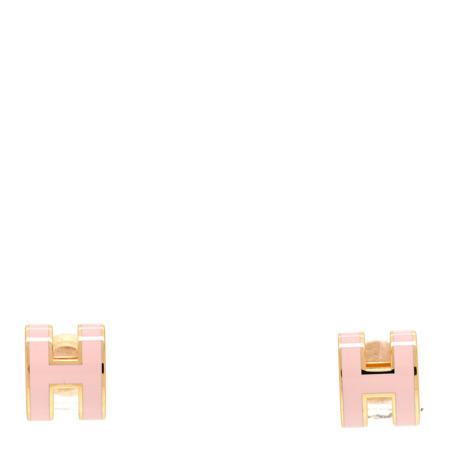 Rose Gold Lacquered Mini Pop H Earrings Rose Sakura