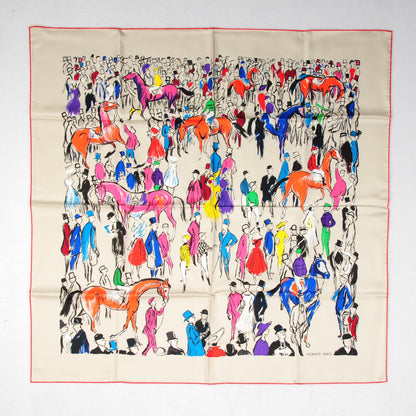 Hermes Silk Paddock Scarf 90 Mastic Violet Orange 2 of 7