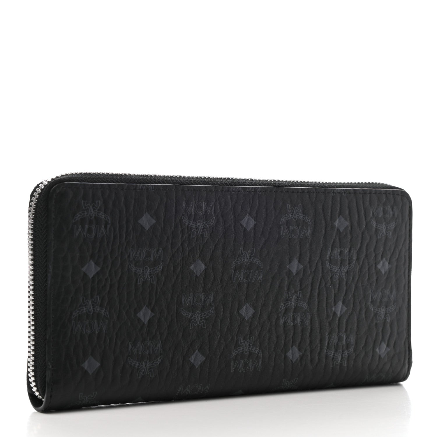 MCM Visetos Large Zip Around Wallet Black 3 of 7