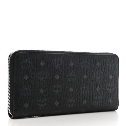 MCM Visetos Large Zip Around Wallet Black 3 of 7