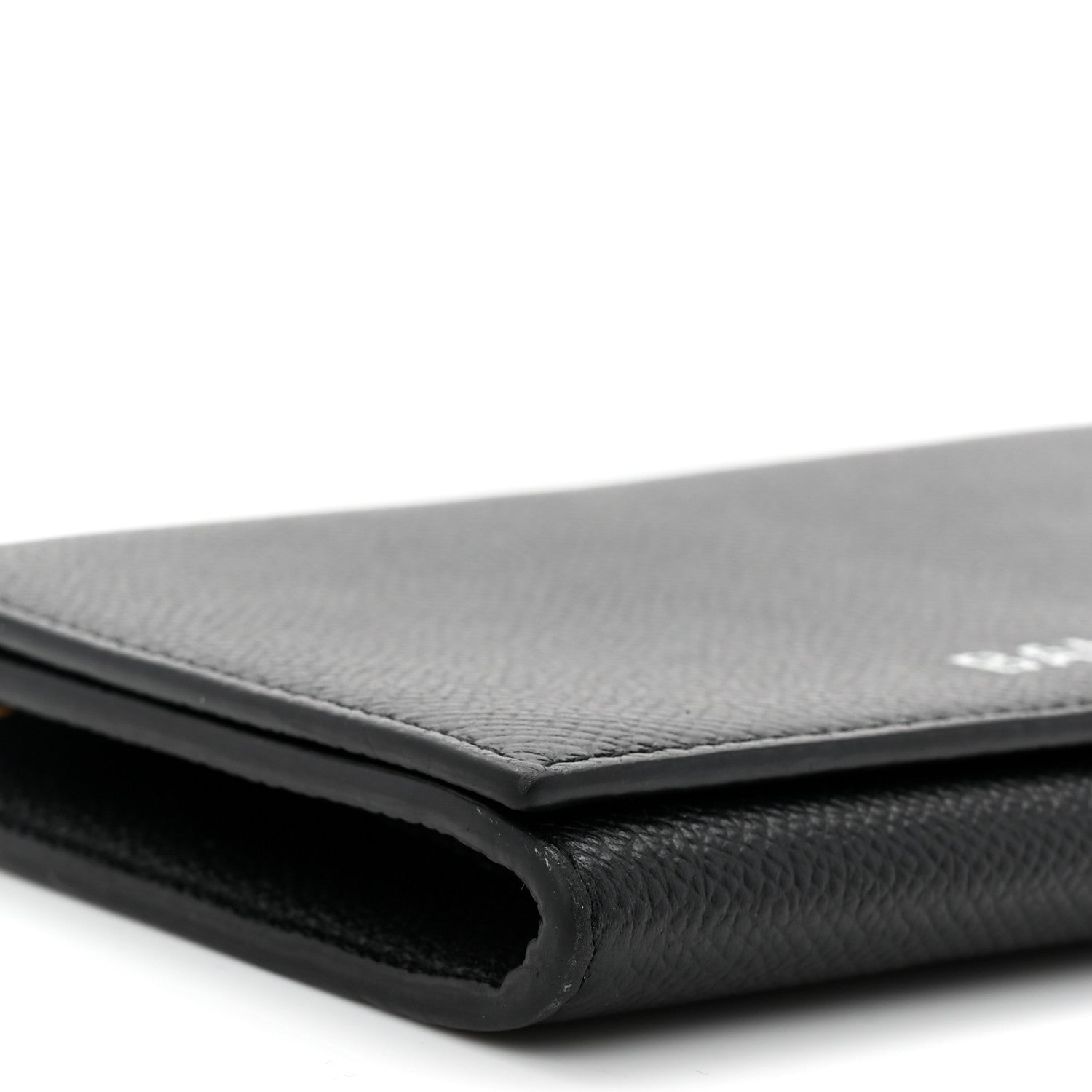 Balenciaga Signature Grained Calfskin Logo Ville Wallet on Chain Black 10 of 11