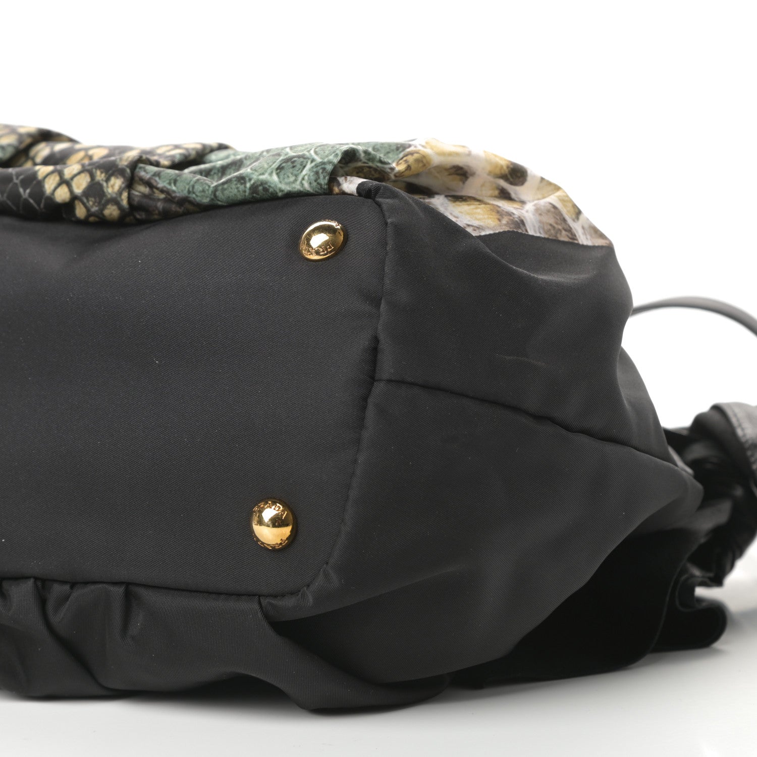Prada Nylon Python Print Large Bow Bag Verde 10 of 11