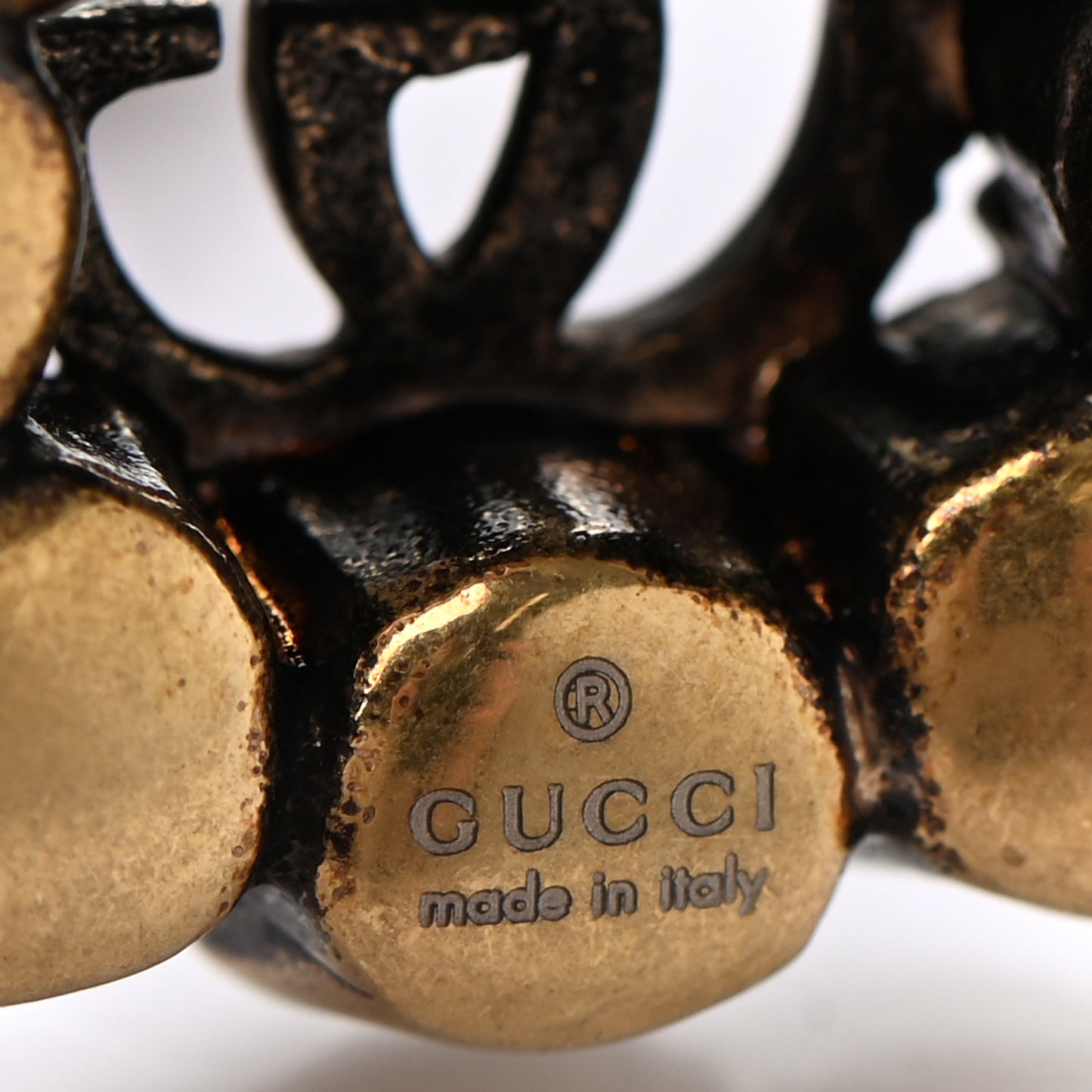 Crystal Embellished Double G Necklace Aged Gold