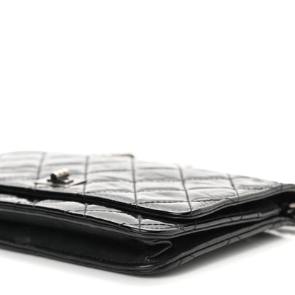 Chanel Distressed Patent Calfskin Quilted Reissue Wallet On Chain WOC Black 11 of 11