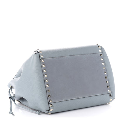 Valentino Garavani Pebbled Calfskin Rockstud Double Handle Cinch Tote Nube 4 of 9