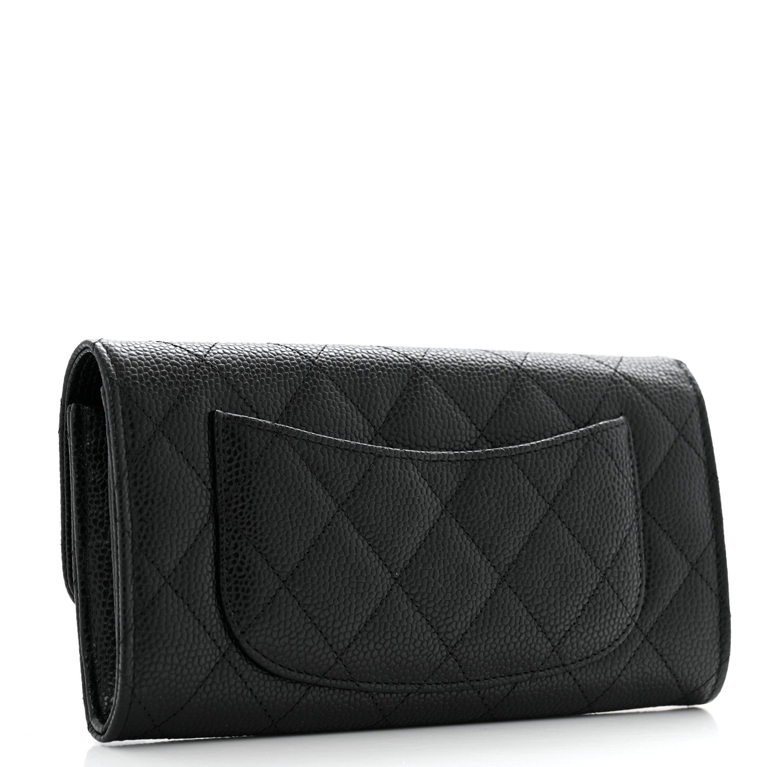 Chanel Caviar Quilted Large Gusset Flap Wallet Black 3 of 10