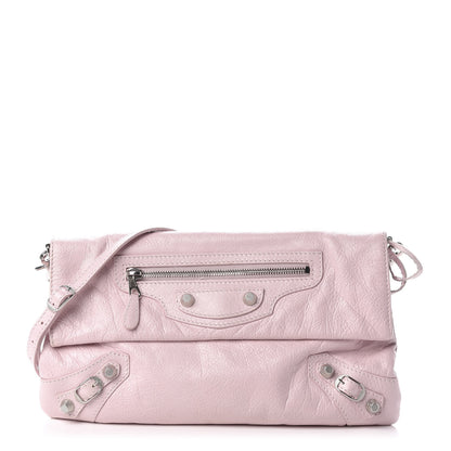 Balenciaga Agneau Giant 12 Silver Hardware Envelope Strap Clutch Rose Poudre 3 of 12