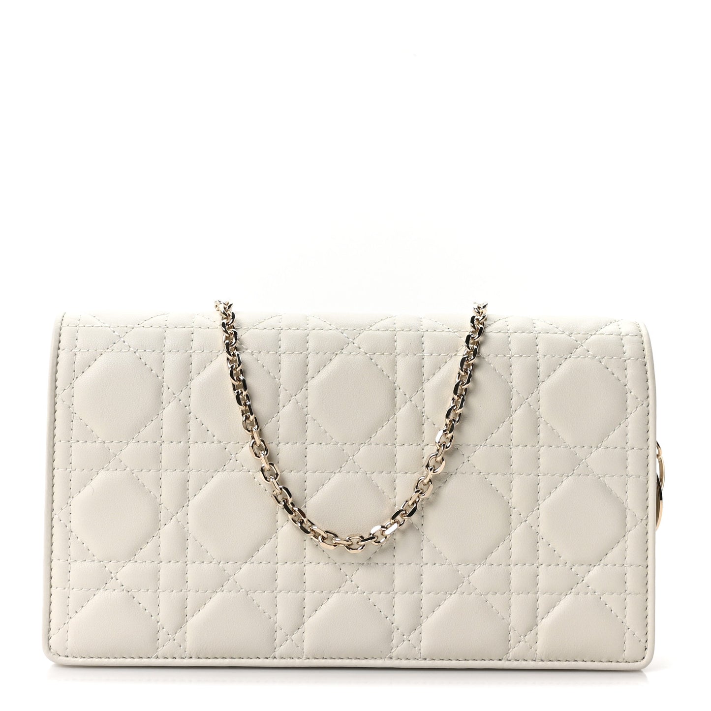 Lambskin Cannage Lady Dior Pouch Latte