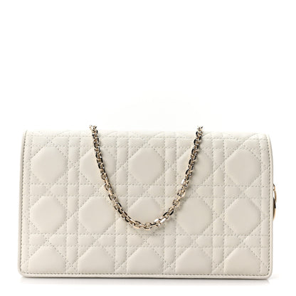 Christian Dior Lambskin Cannage Lady Dior Pouch Latte 1 of 11