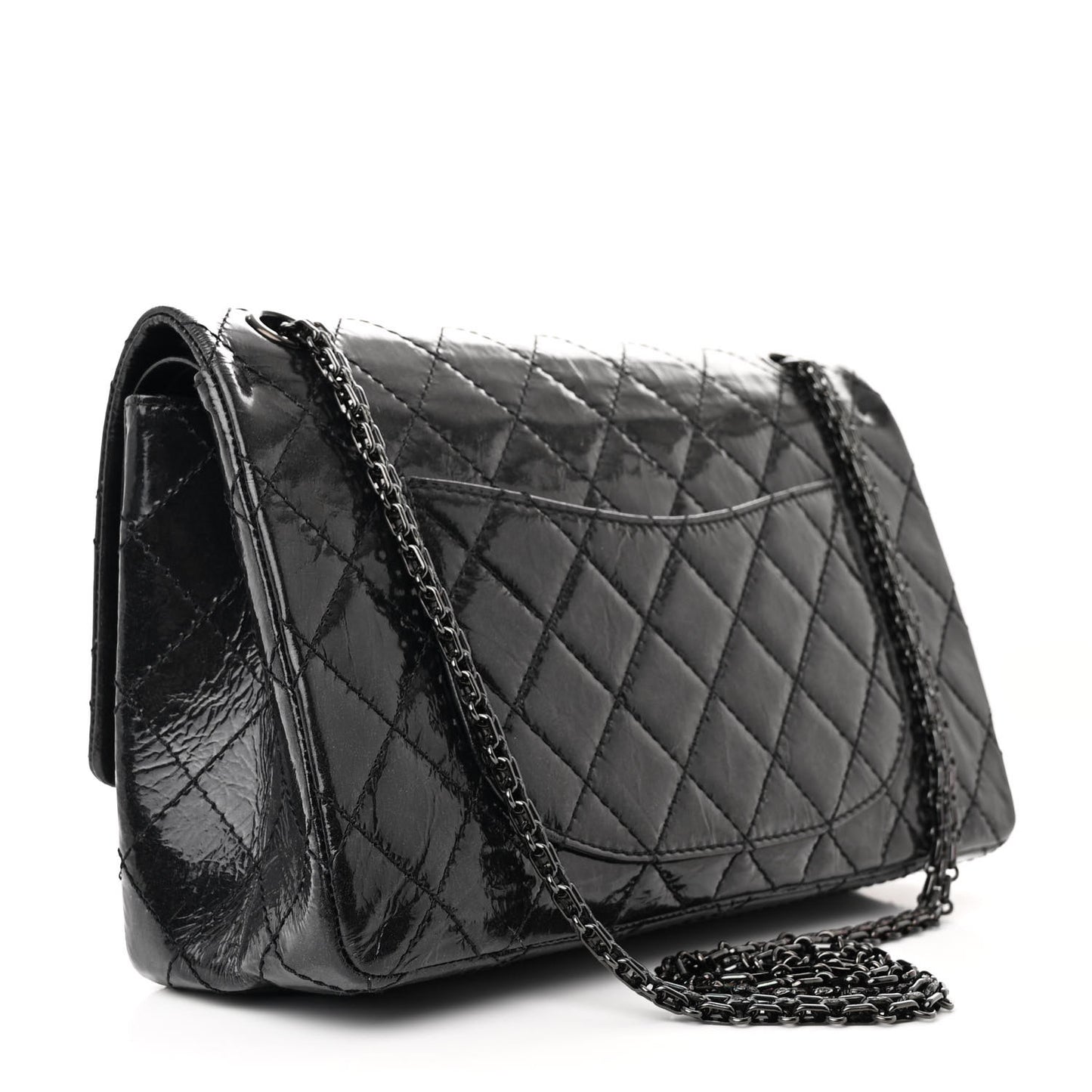 Glazed Calfskin Quilted 2.55 Reissue 226 Flap So Black