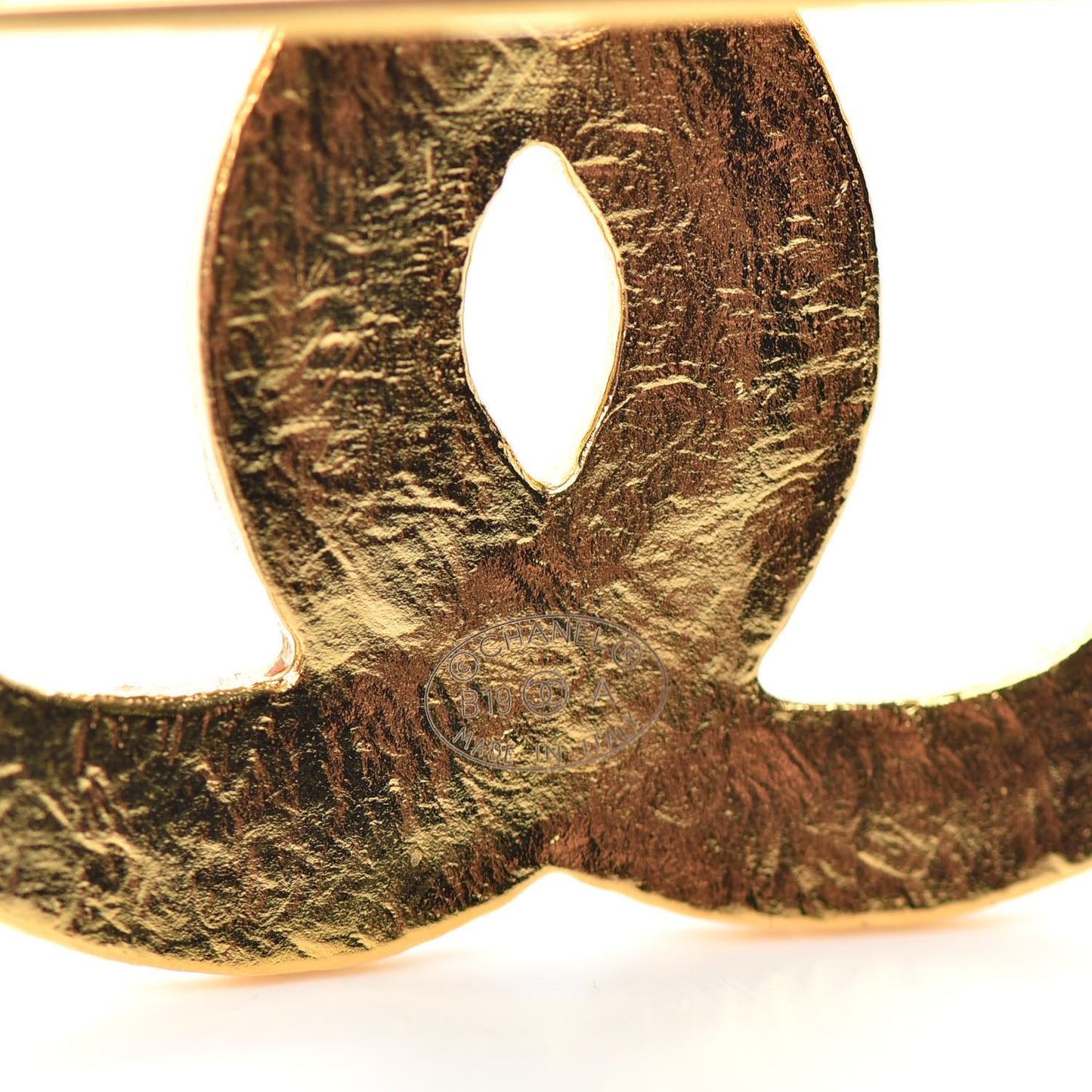 Gripoix Poured Glass Along The Nile CC Brooch Black Gold