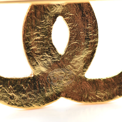 Chanel Gripoix Poured Glass Along The Nile CC Brooch Black Gold 4 of 4