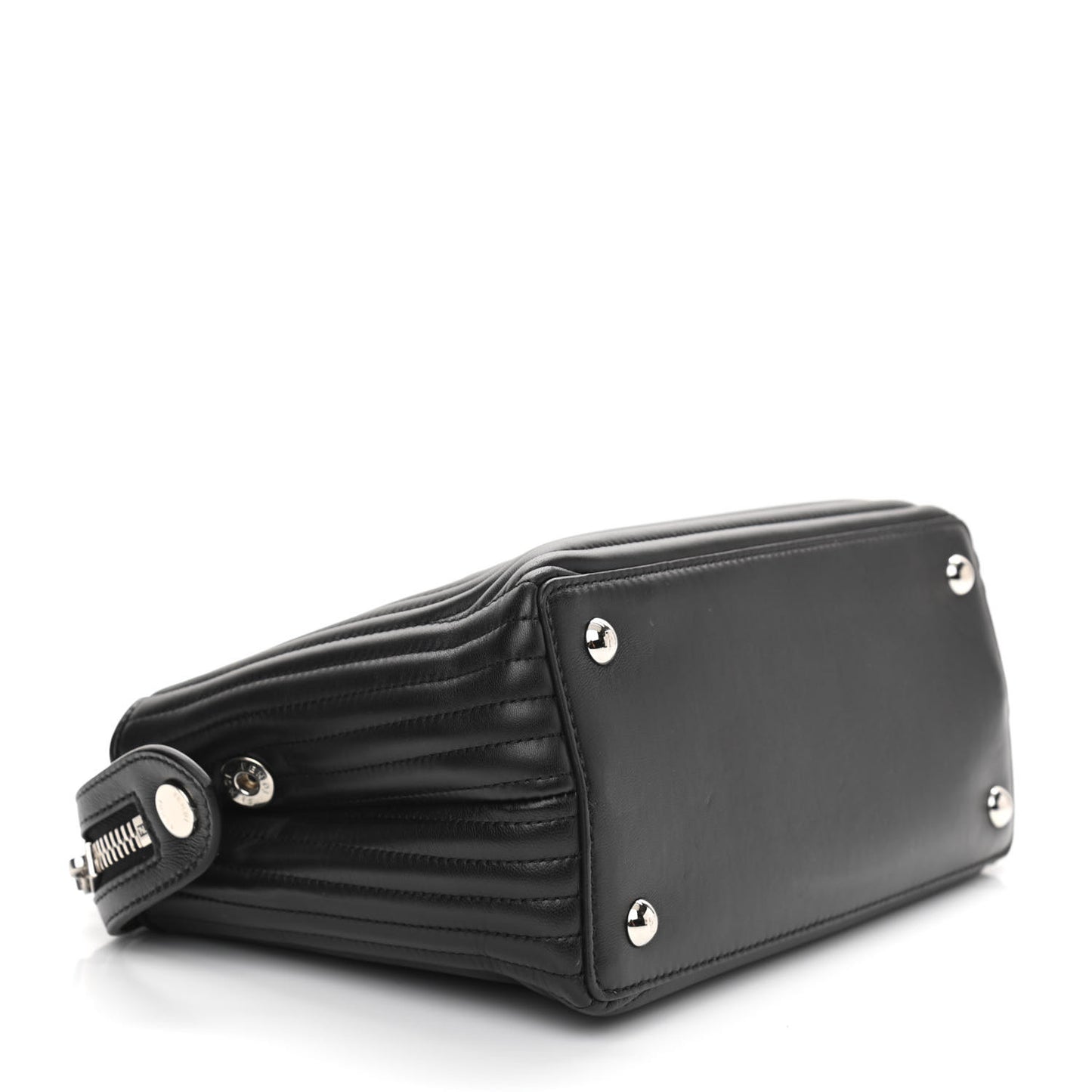 Shiny Nappa Trapuntata Chain Small DotCom Click Chain Satchel Black