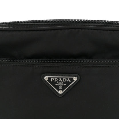 Prada Re-Nylon Vela Saffiano Pocket Double Zip Shoulder Bag Black 8 of 10