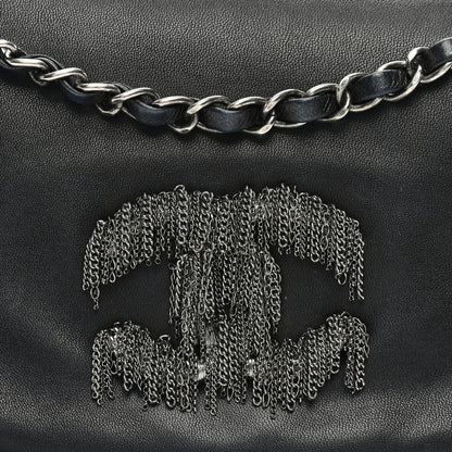 Chanel Lambskin Rock And Cabaret Chain Fringe Flap Black 8 of 11